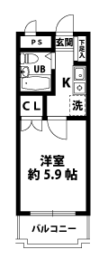 1Kの間取図